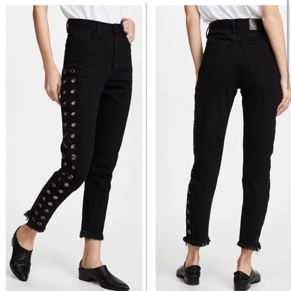 One x Oneteaspoon Legend High Waist Mom Grommet Detail Jean